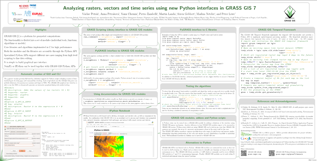 Analyzing Rasters, Vectors and Time Series