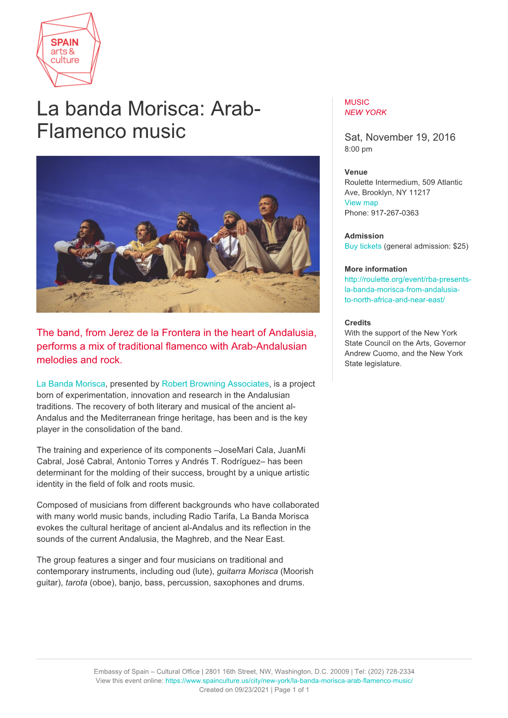 La Banda Morisca: Arab- Flamenco Music