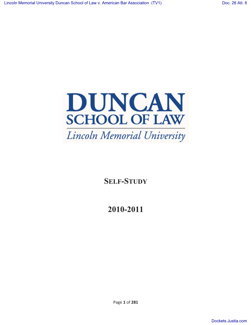 NOTICE by Lincoln Memorial University Duncan School of Law Re