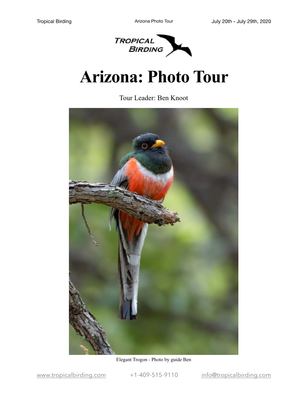 Arizona Photo Tour July 20Th - July 29Th, 2020