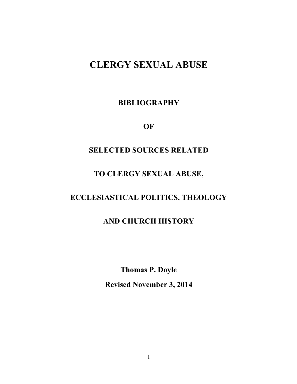 Clergy Sexual Abuse