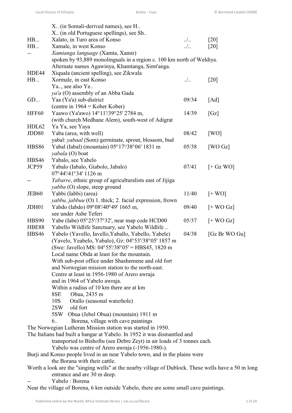 Local History of Ethiopia Xalato - Yuyu © Bernhard Lindahl (2008)