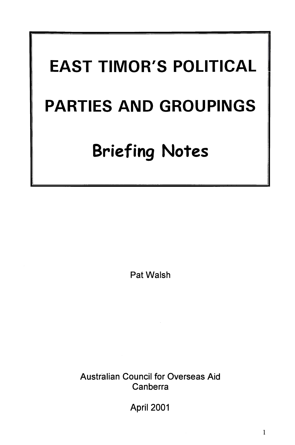 Briefing Notes