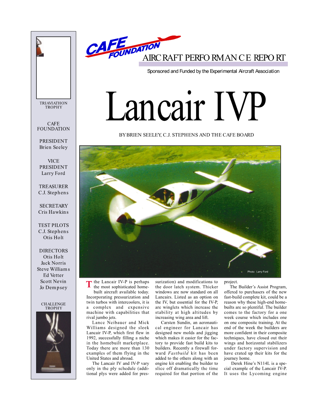 Lancair IV-P Is Perhaps Surization) and Modifications to Project