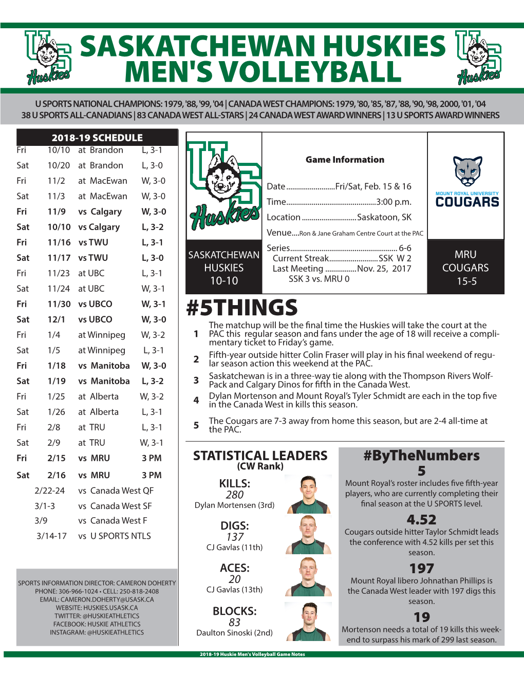 Saskatchewan Huskies Men's Volleyball