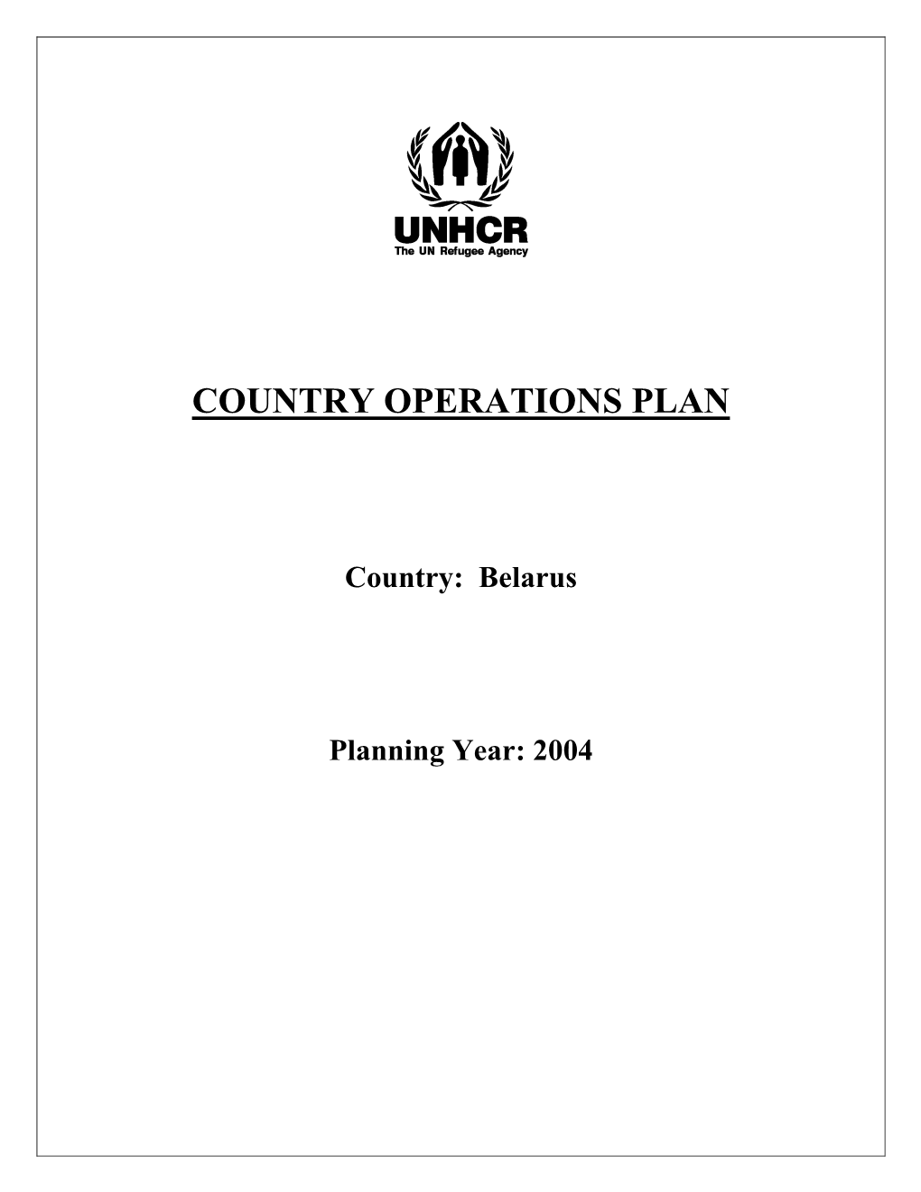 Country Operations Plan