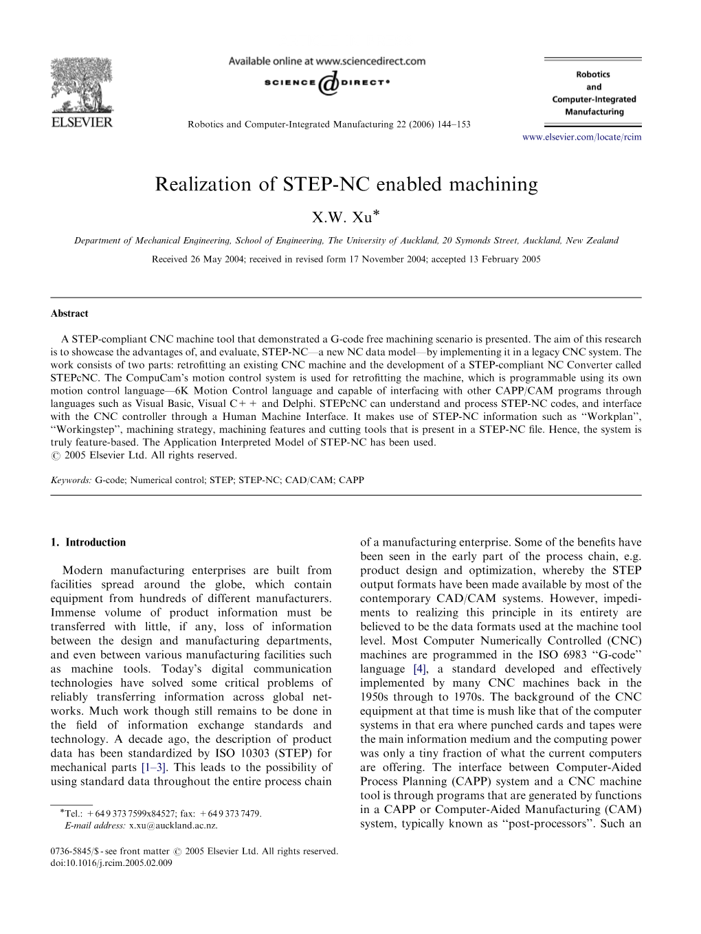 Realization of STEP-NC Enabled Machining