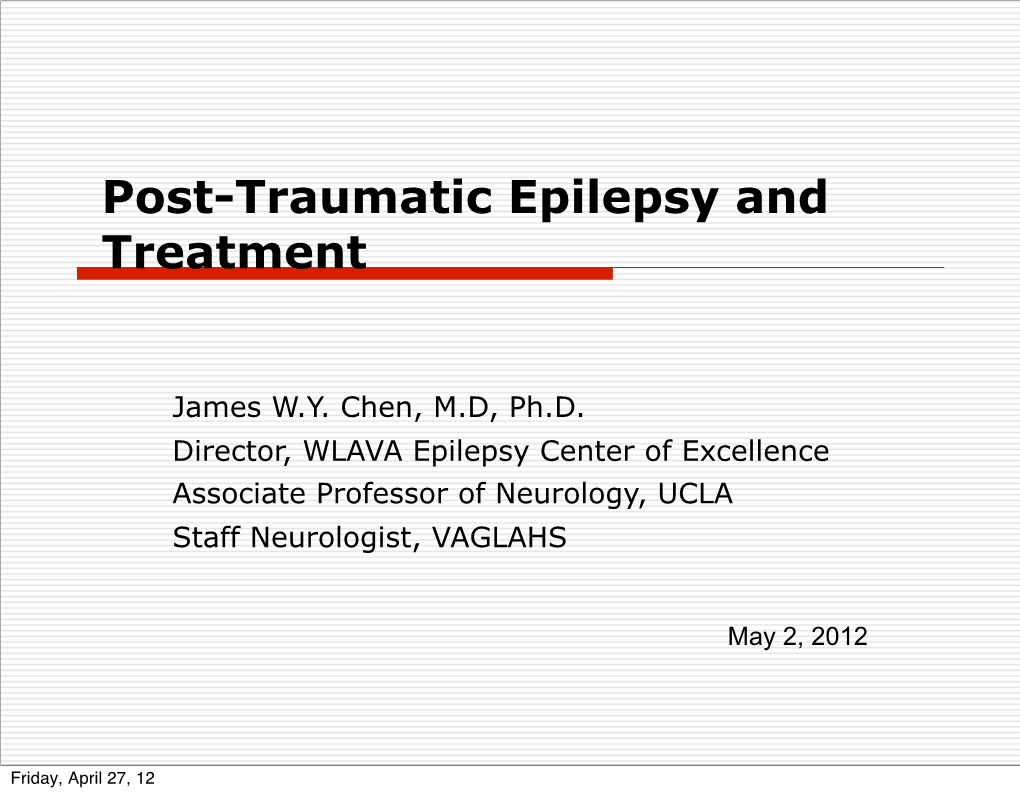 Post-Traumatic Epilepsy and Treatment