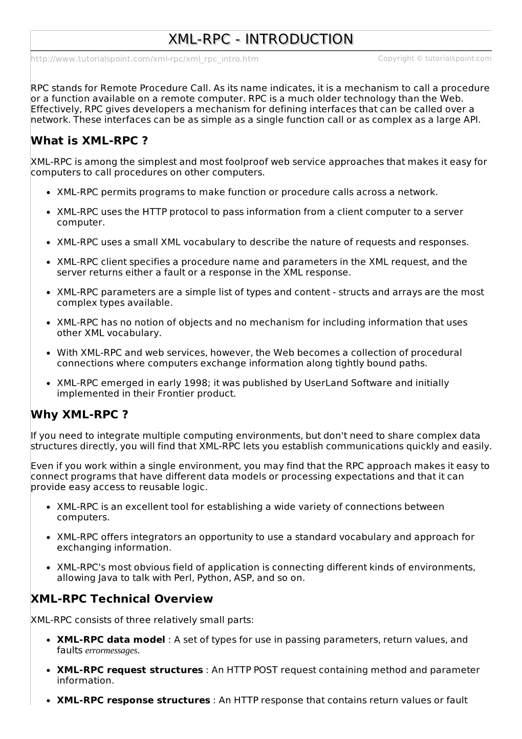 XML-RPC Introduction