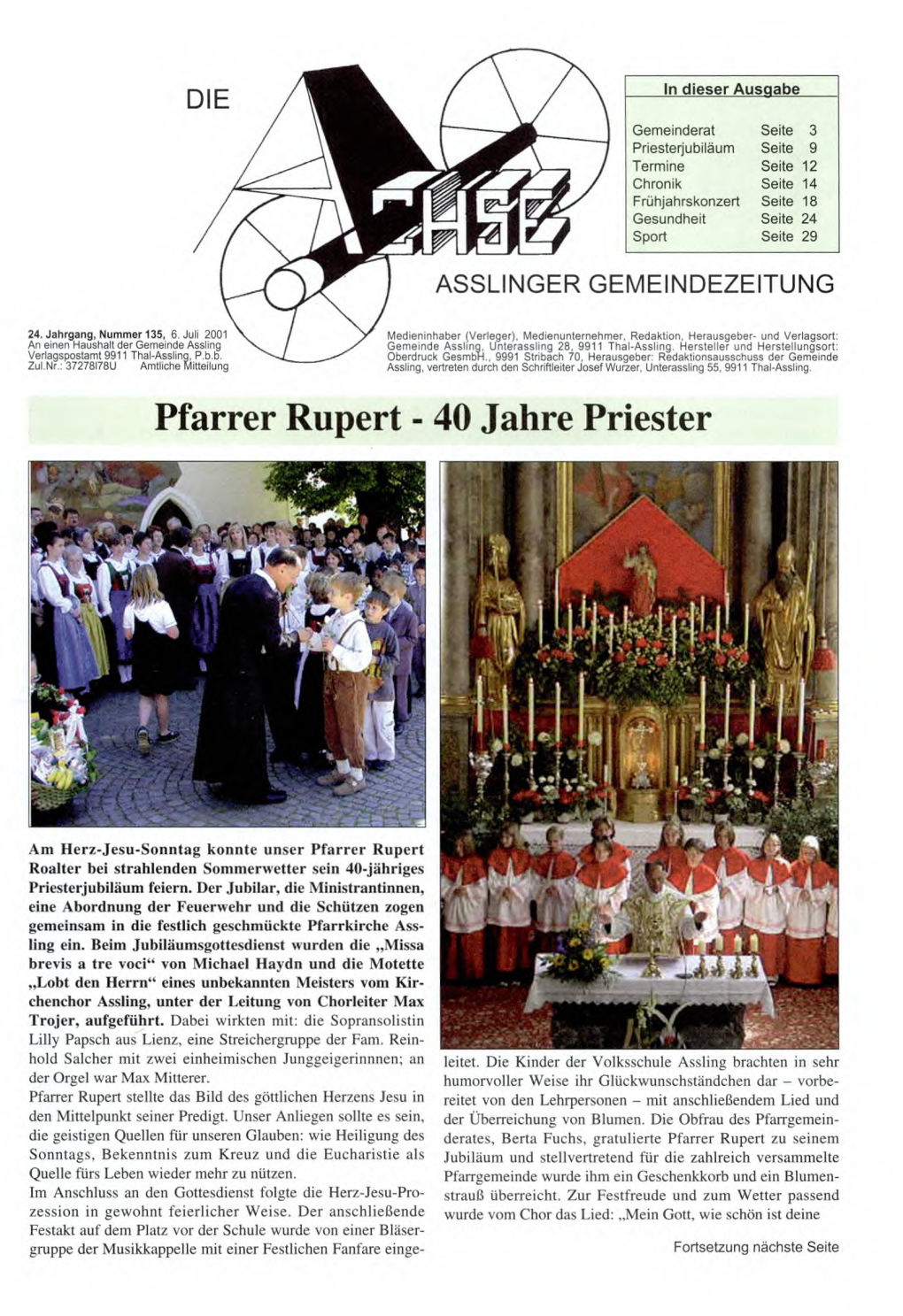 Pfarrer Rupert - 40 Jahre Priester