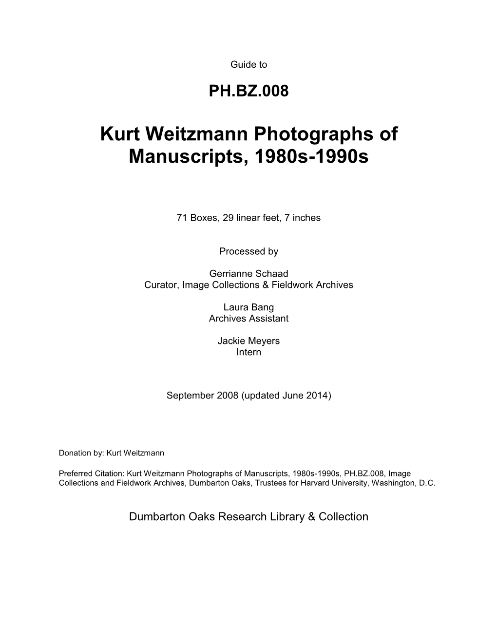 Kurt Weitzmann Photographs of Manuscripts, 1980S–1990S