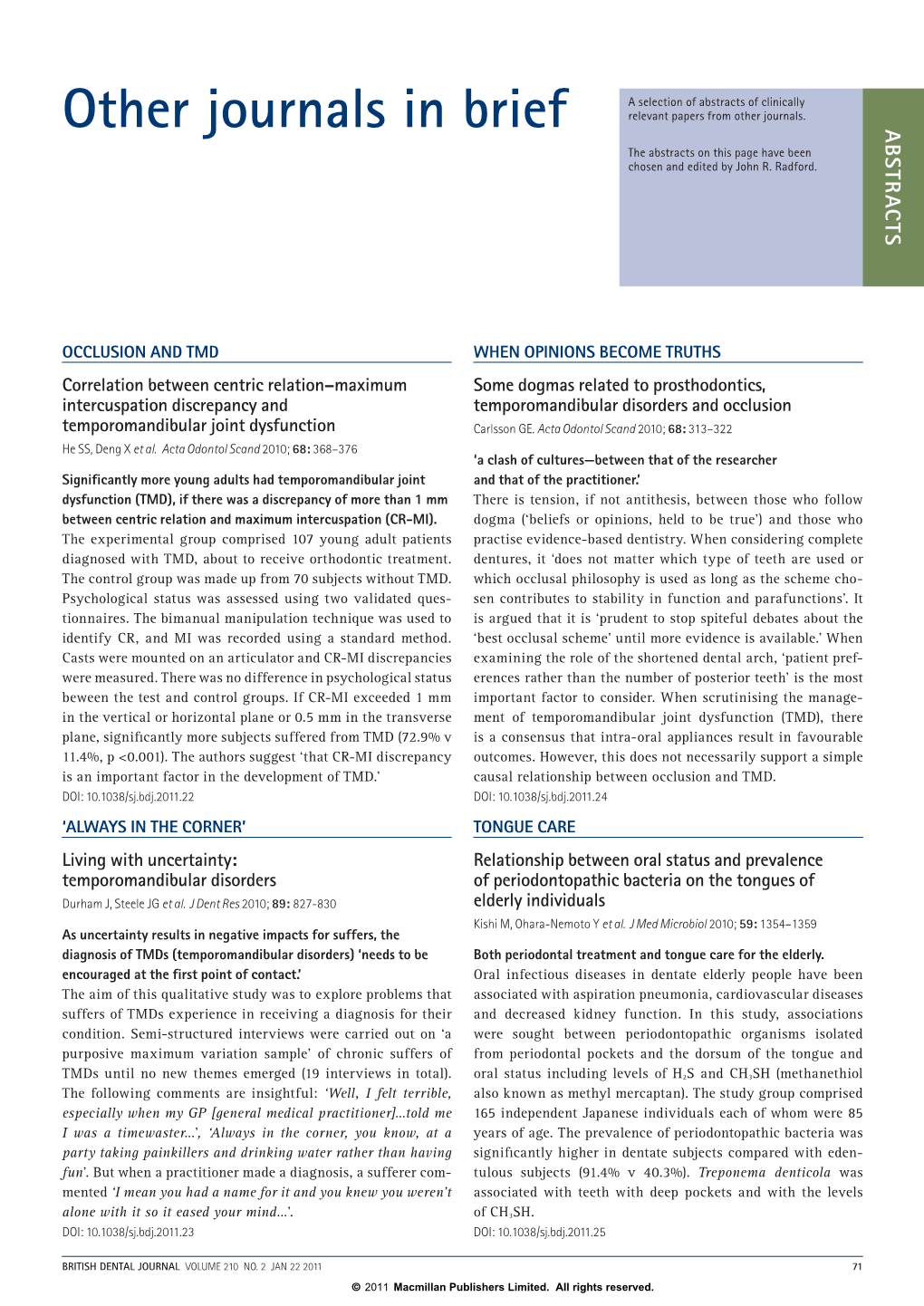 Correlation Between Centric Relation-Maximum Intercuspation