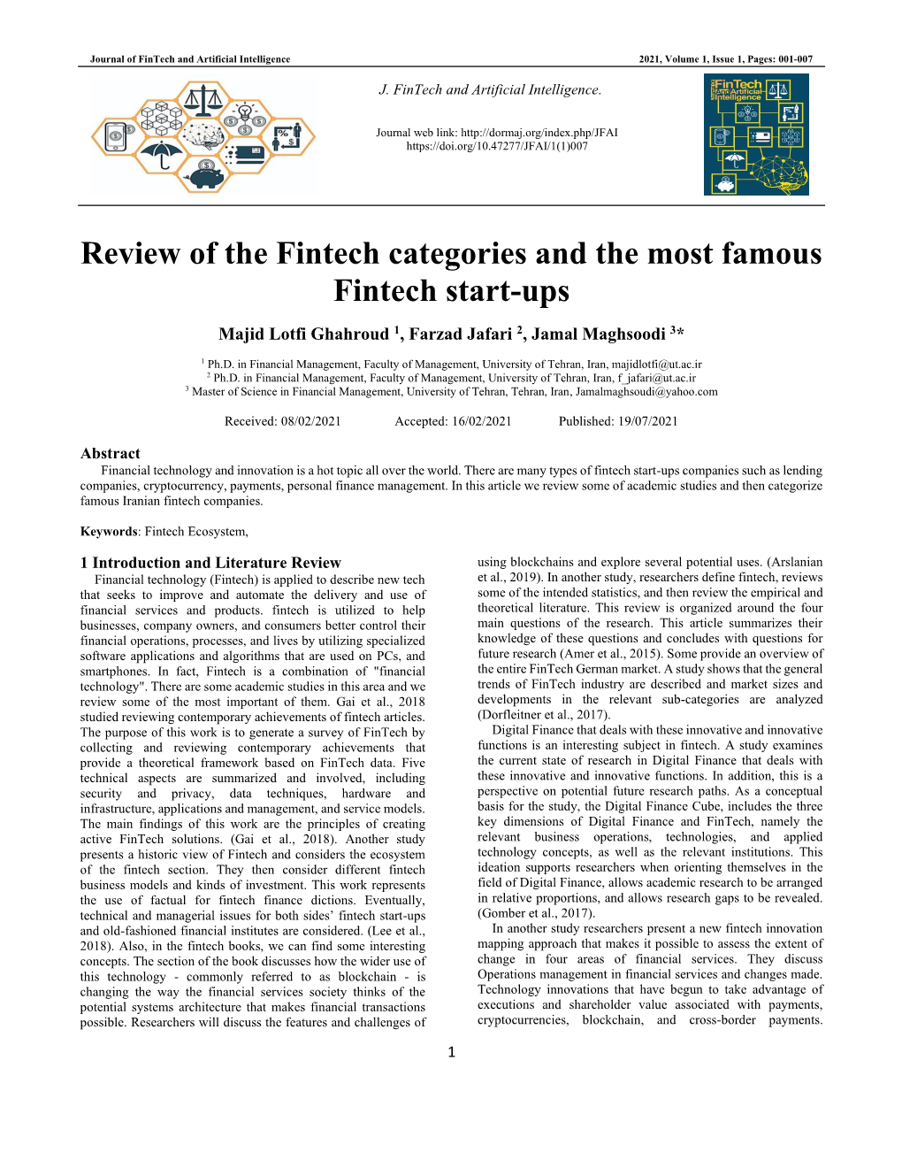 Review of the Fintech Categories and the Most Famous Fintech Start-Ups