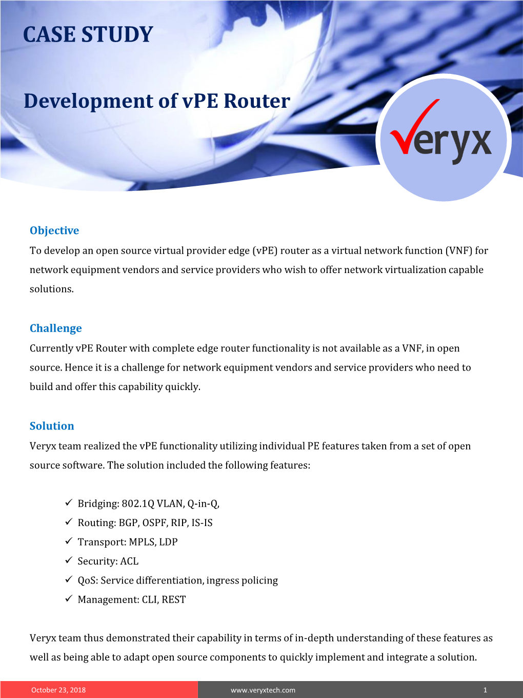 Development of Vpe Router