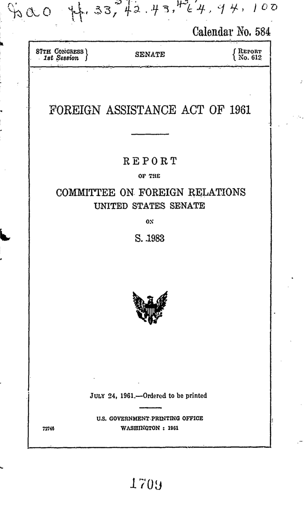 Calendar No, 584 FOREIGN ASSISTANCE ACT of 1981