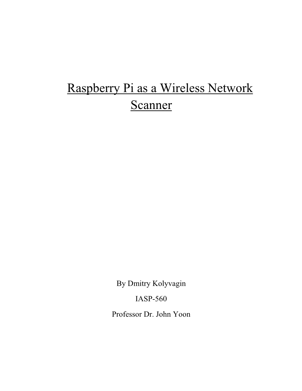 Raspberry Pi As a Wireless Network Scanner