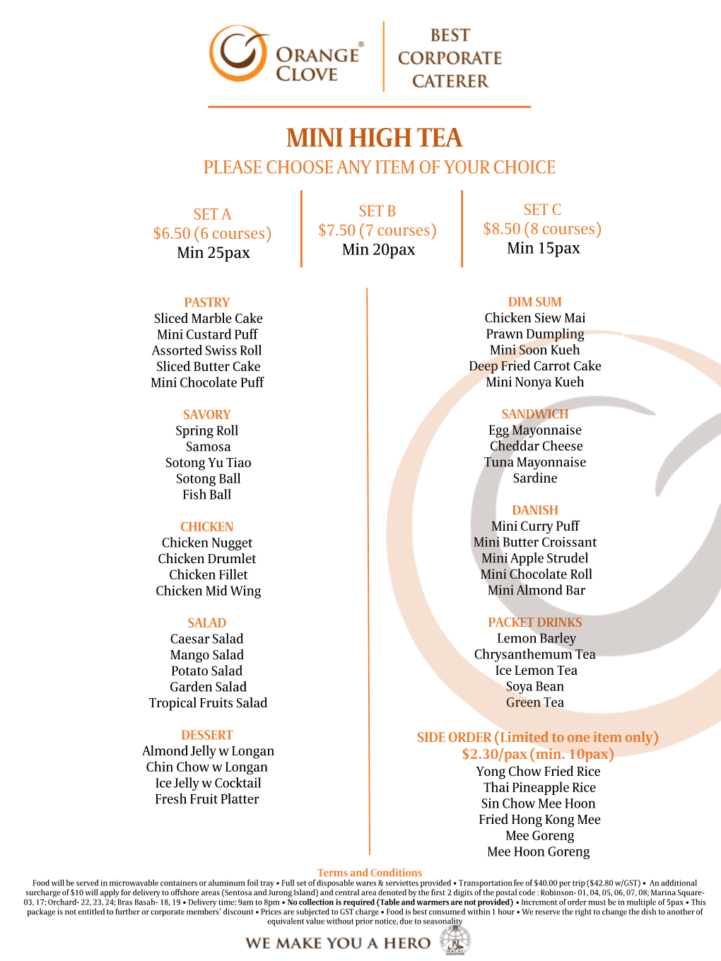 Mini High Tea Please Choose Any Item of Your Choice