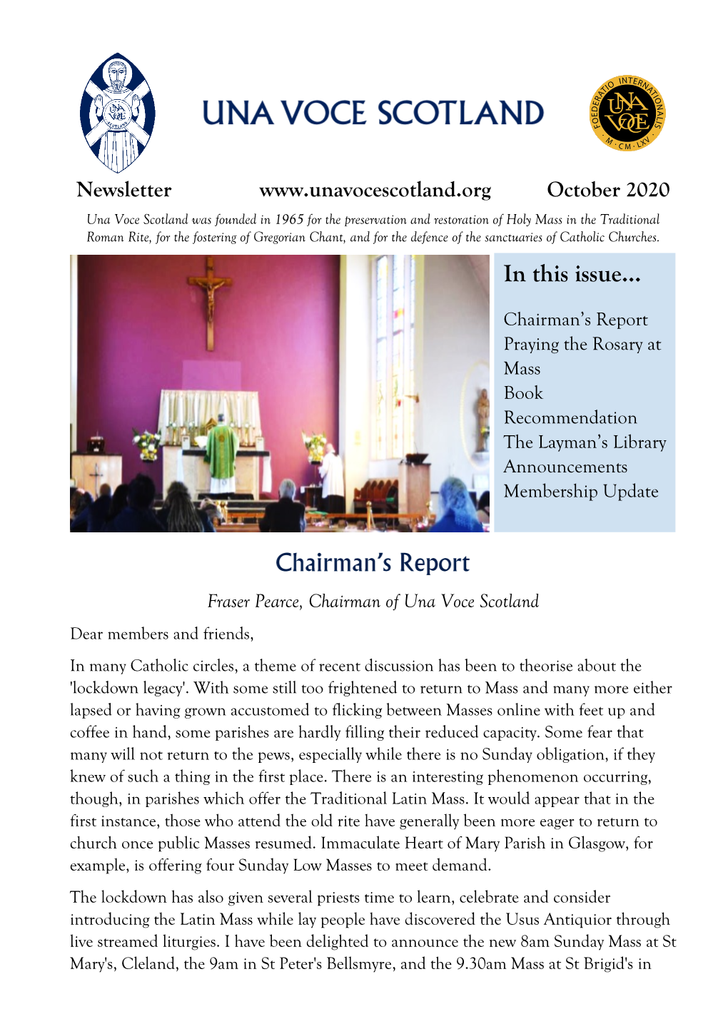 October Newsletter 2020