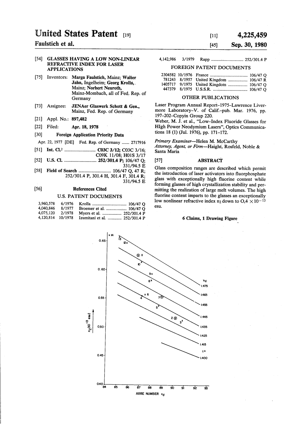 United States Patent (19) 11) 4,225,459 Faulstich Et Al