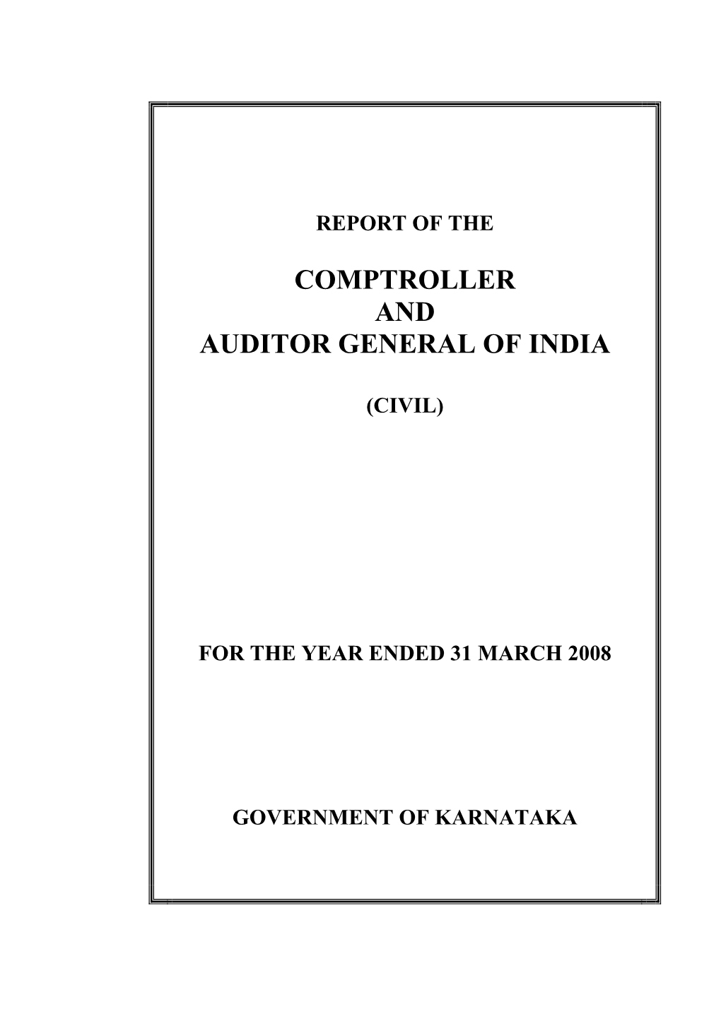 Comptroller and Auditor General of India