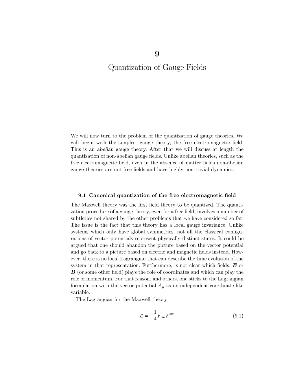 9 Quantization of Gauge Fields