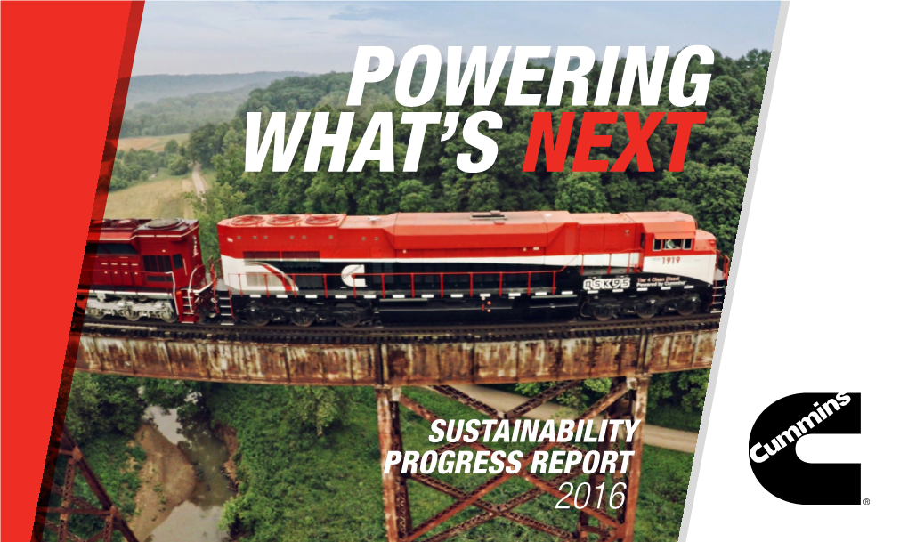 2015-2016 Cummins Sustainability Progress Report