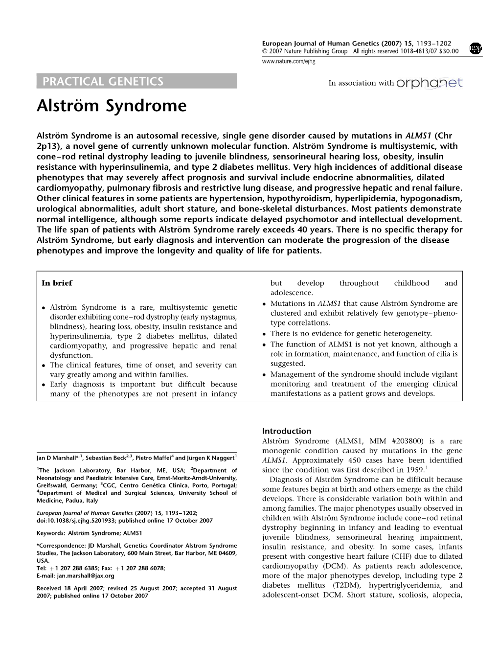 Alstro¨M Syndrome