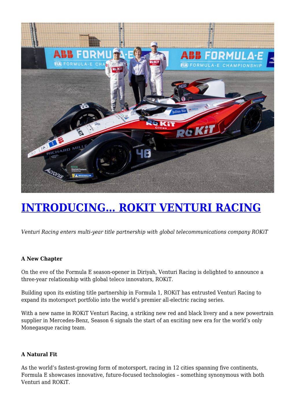 Introducing… Rokit Venturi Racing