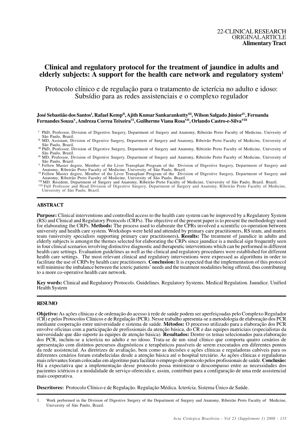 Clinical and Regulatory Protocol for the Treatment of Jaundice in Adults and Elderly Subjects: a Support for the Health Care Network