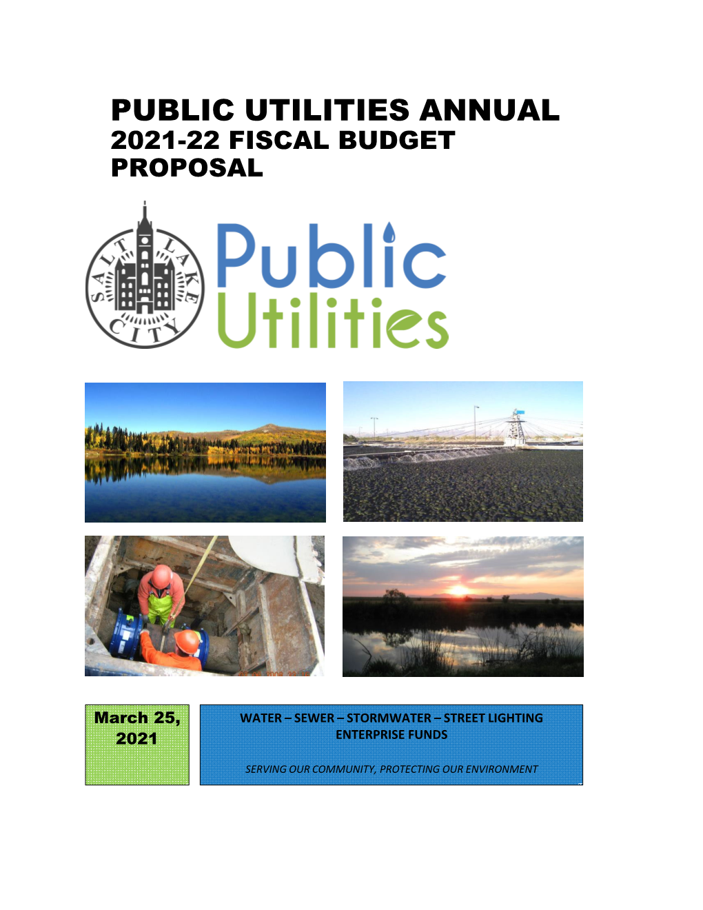 Public Utilities Annual 2021-22 Fiscal Budget Proposal