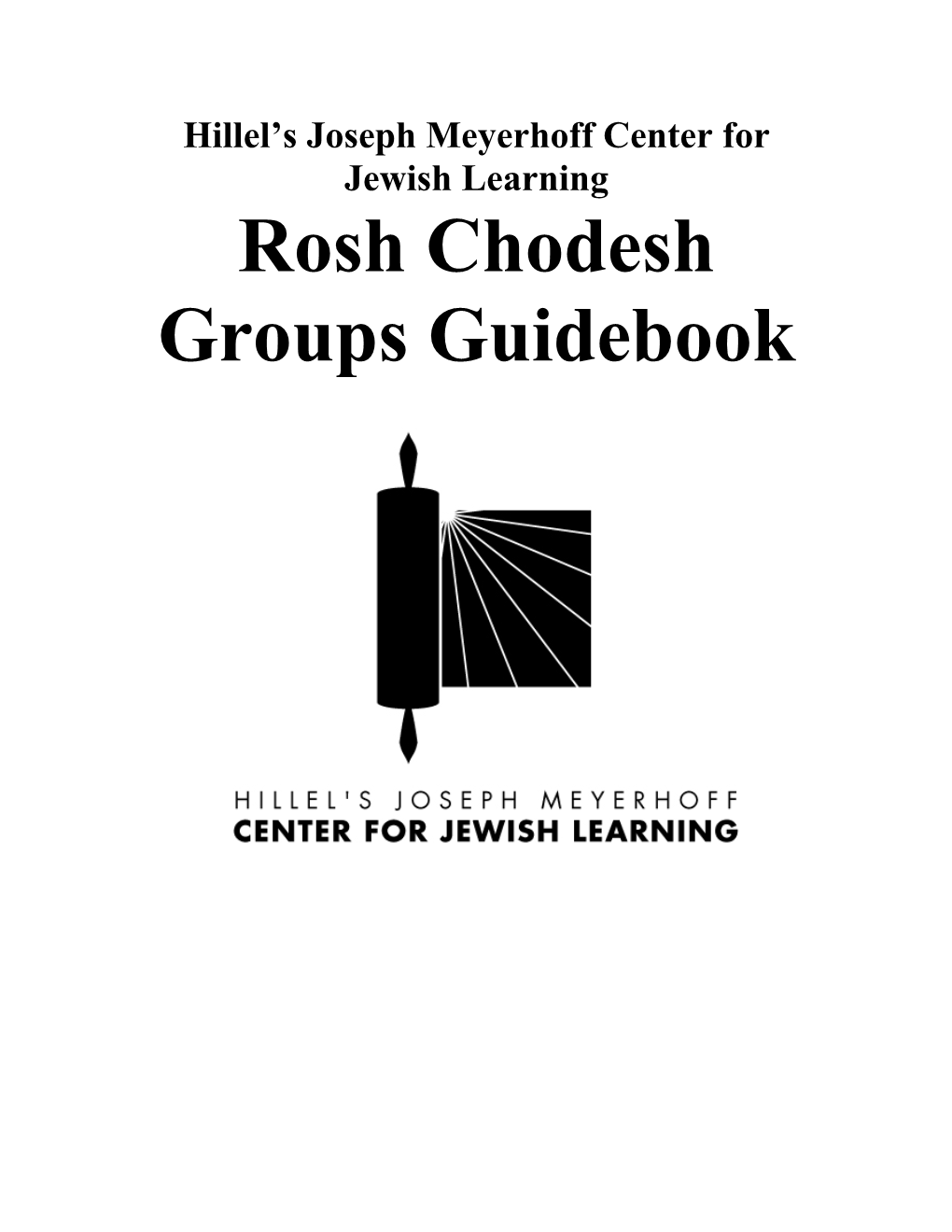 Rosh Chodesh Groups Guidebook