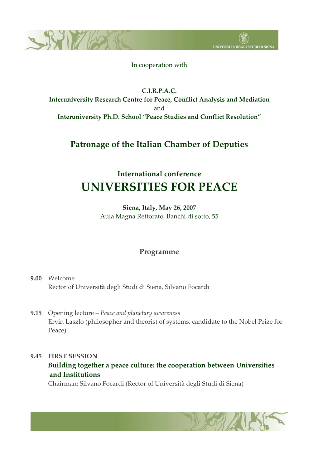 Universities for Peace