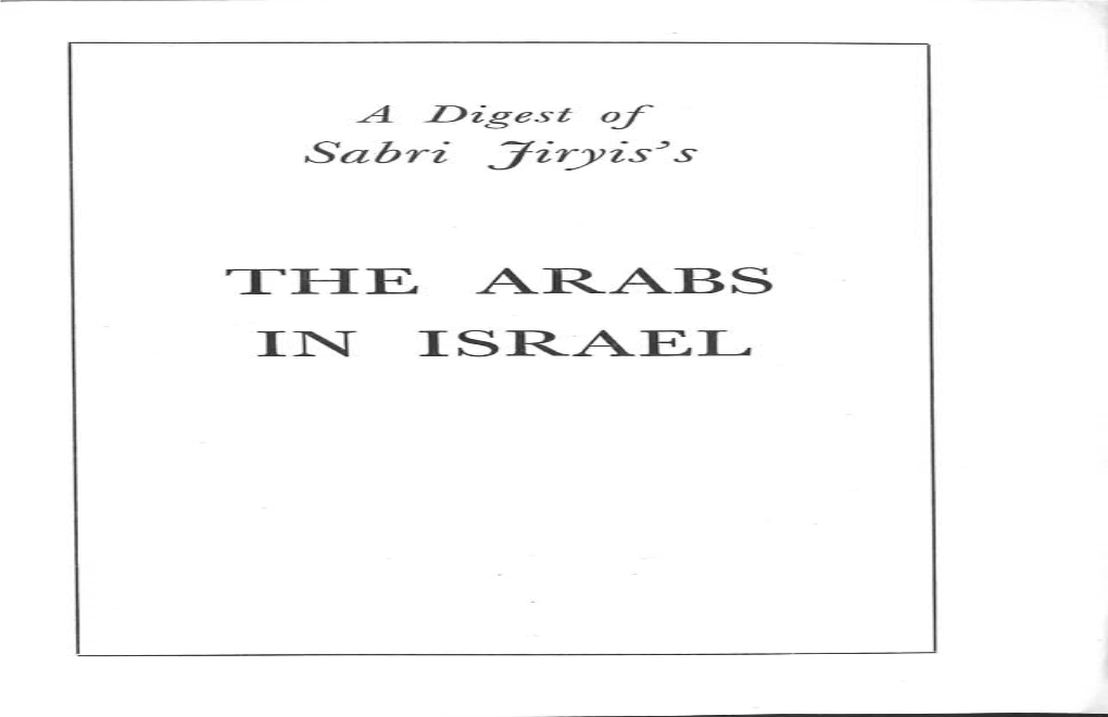 The Arabs in Israel Introduction