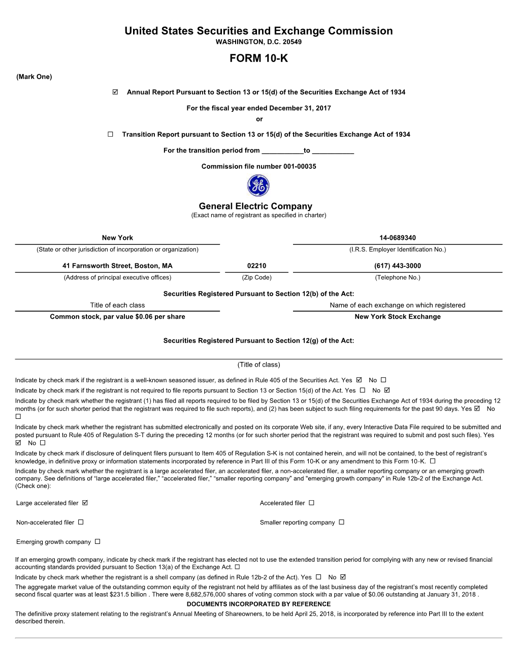 United States Securities and Exchange Commission FORM 10-K