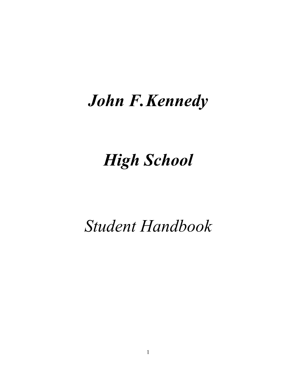 Student Handbook