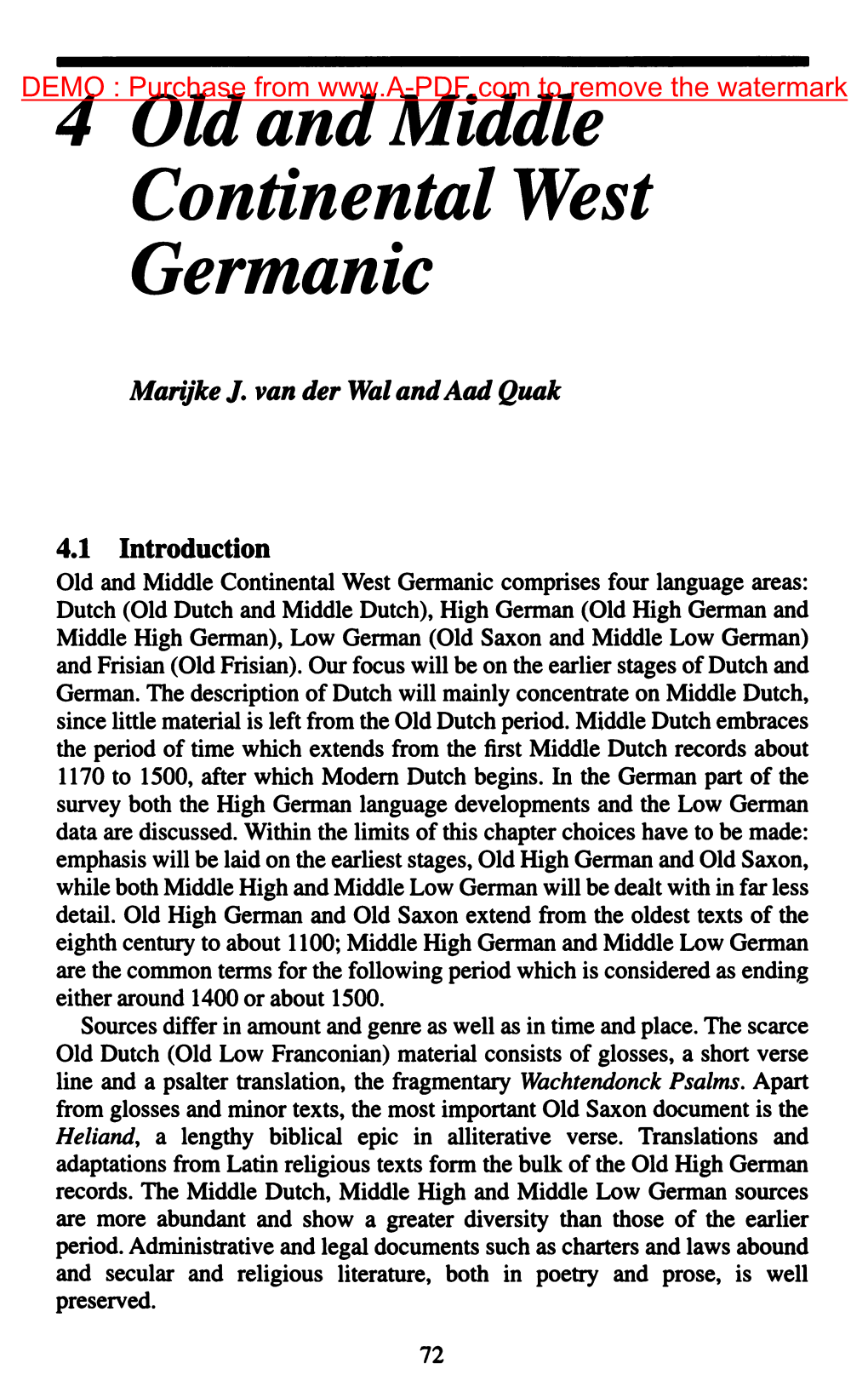 4 Old and Middle Continental West Germanic