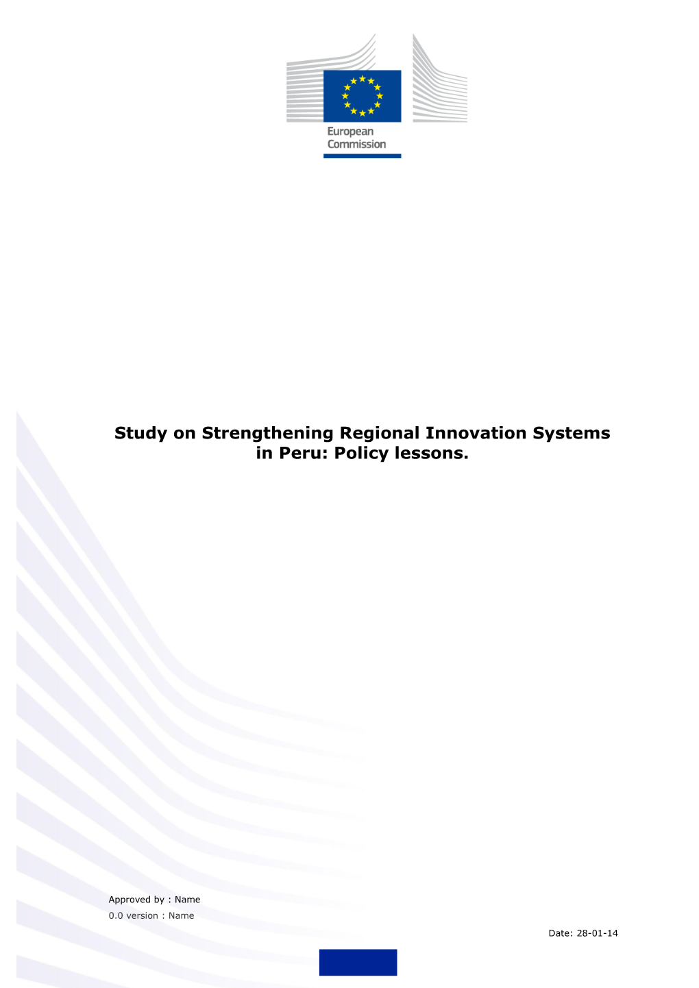 Study on Strengthening Regional Innovation Systems in Peru: Policy Lessons