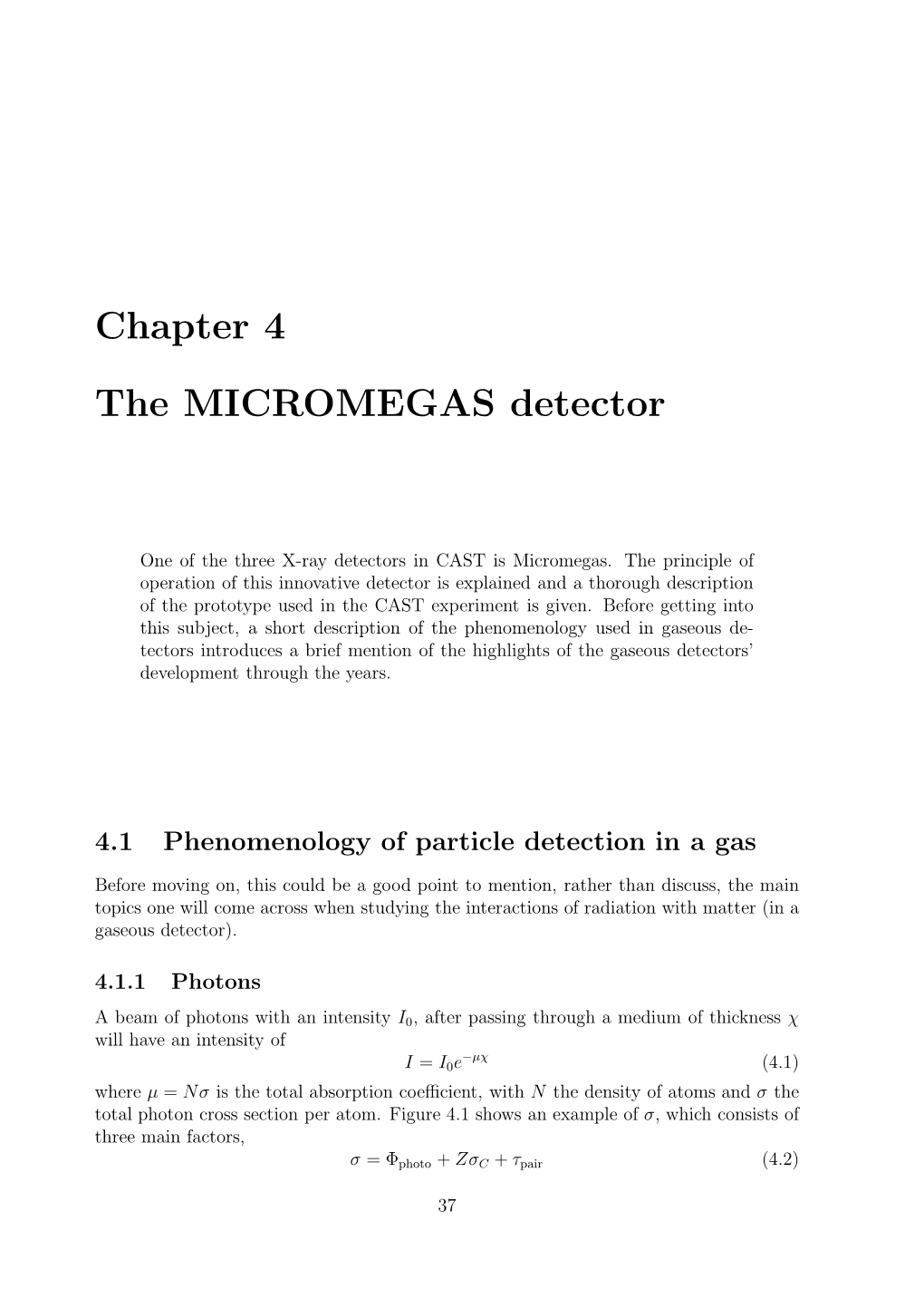 Chapter 4 the MICROMEGAS Detector