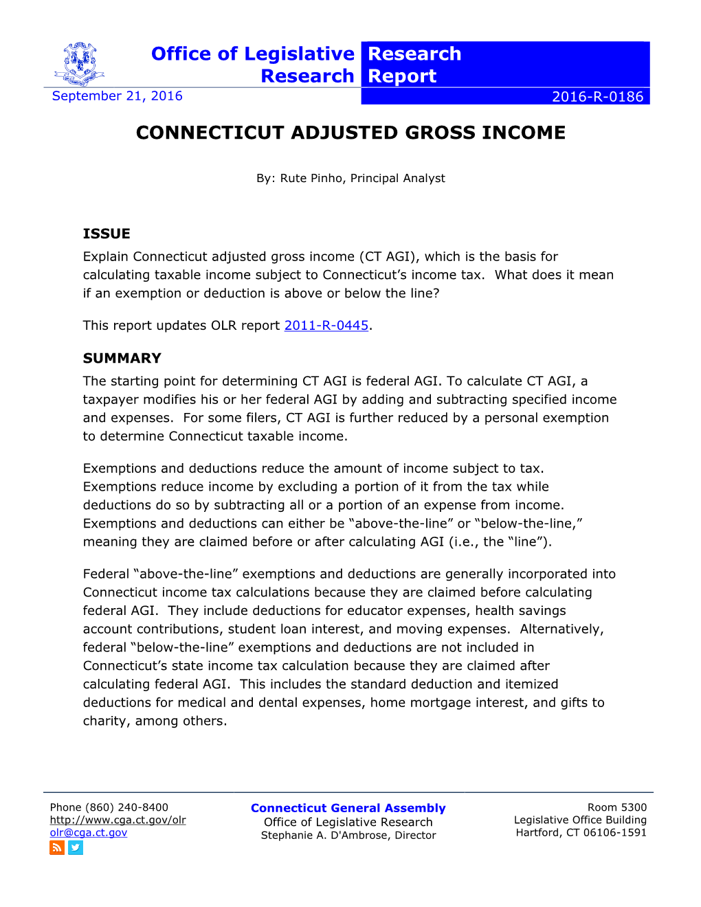 Connecticut Adjusted Gross Income