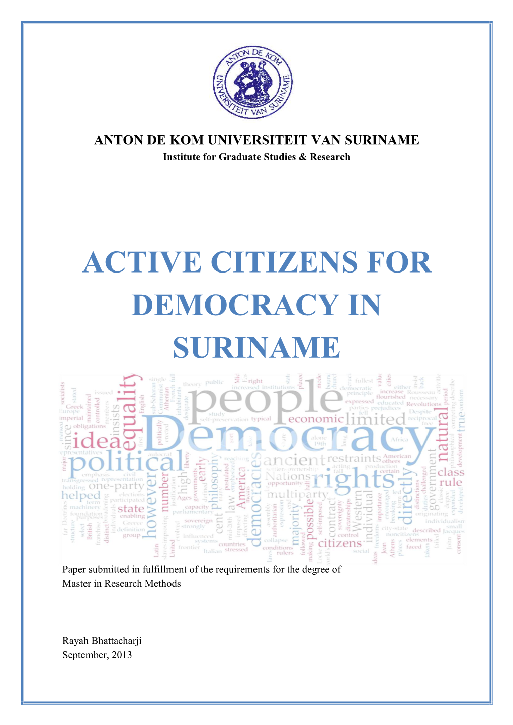 Active Citizens for Democracy in Suriname