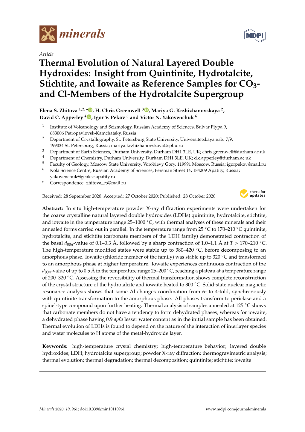 Insight from Quintinite, Hydrotalcite, Stichtite, and Iowaite As Reference Samples for CO3- and Cl-Members of the Hydrotalcite Supergroup