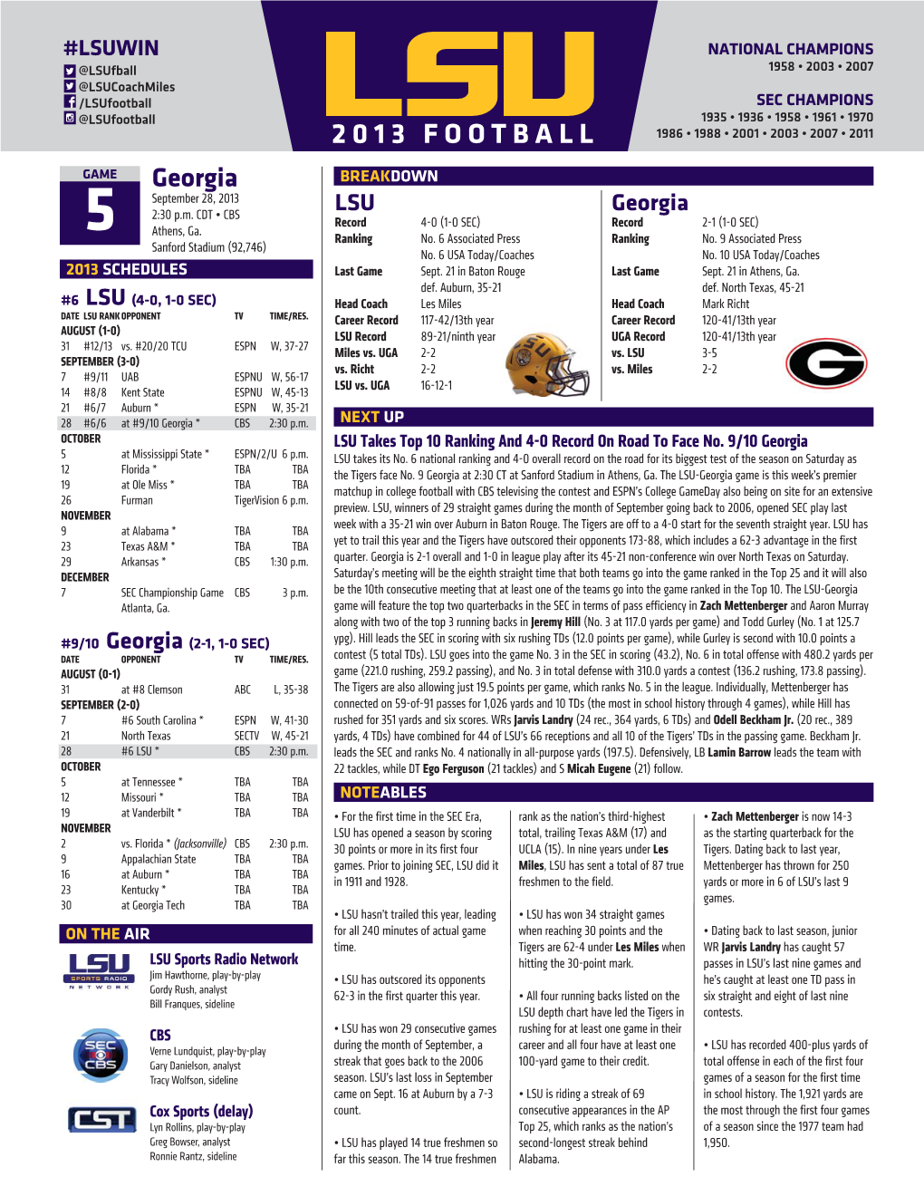 Game 5 Notes Vs. Georgia.Indd