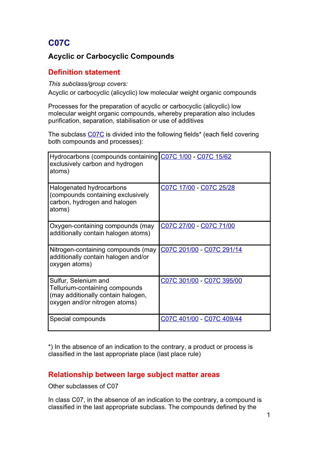 Acyclic Or Carbocyclic Compounds Definition Statement Relationship