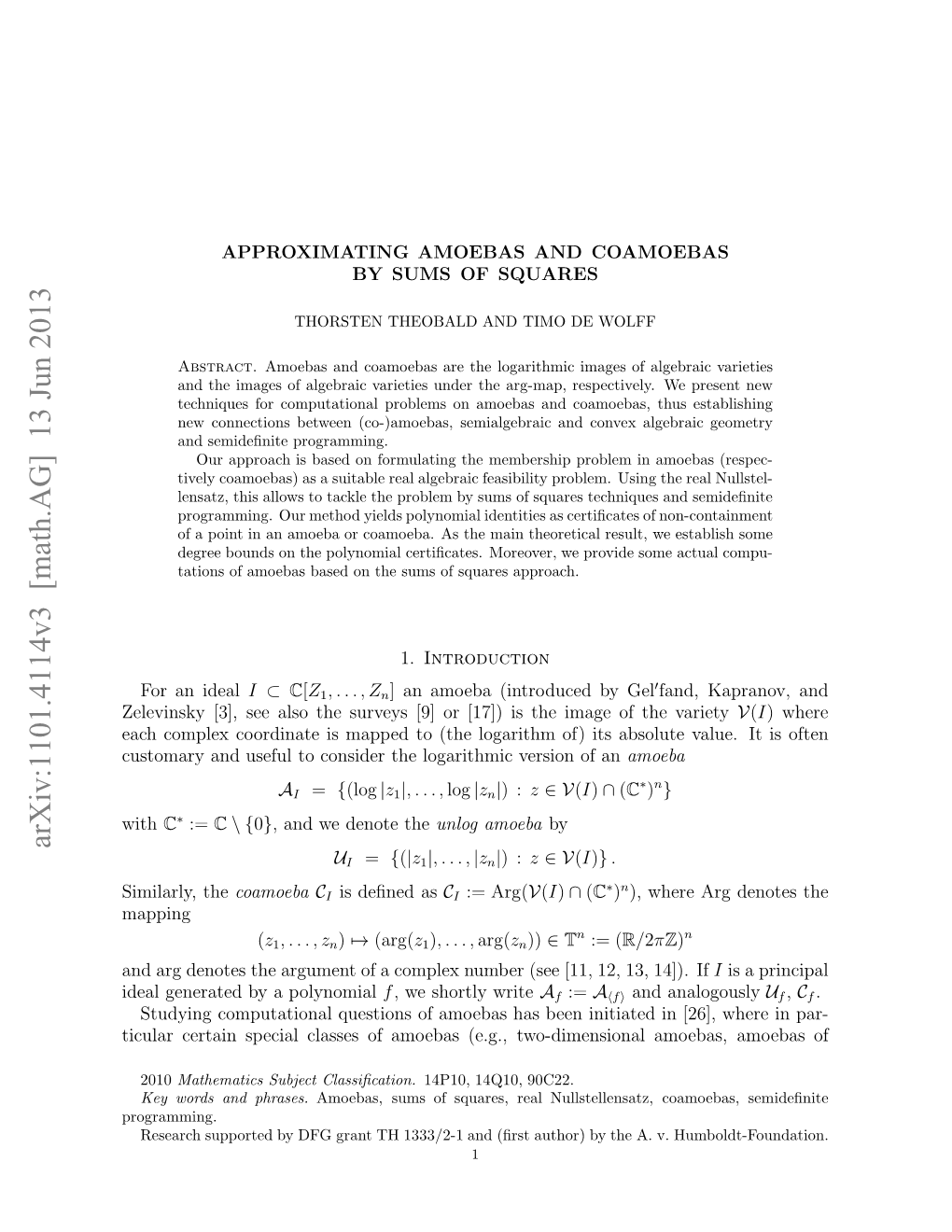 Approximating Amoebas and Coamoebas by Sums of Squares