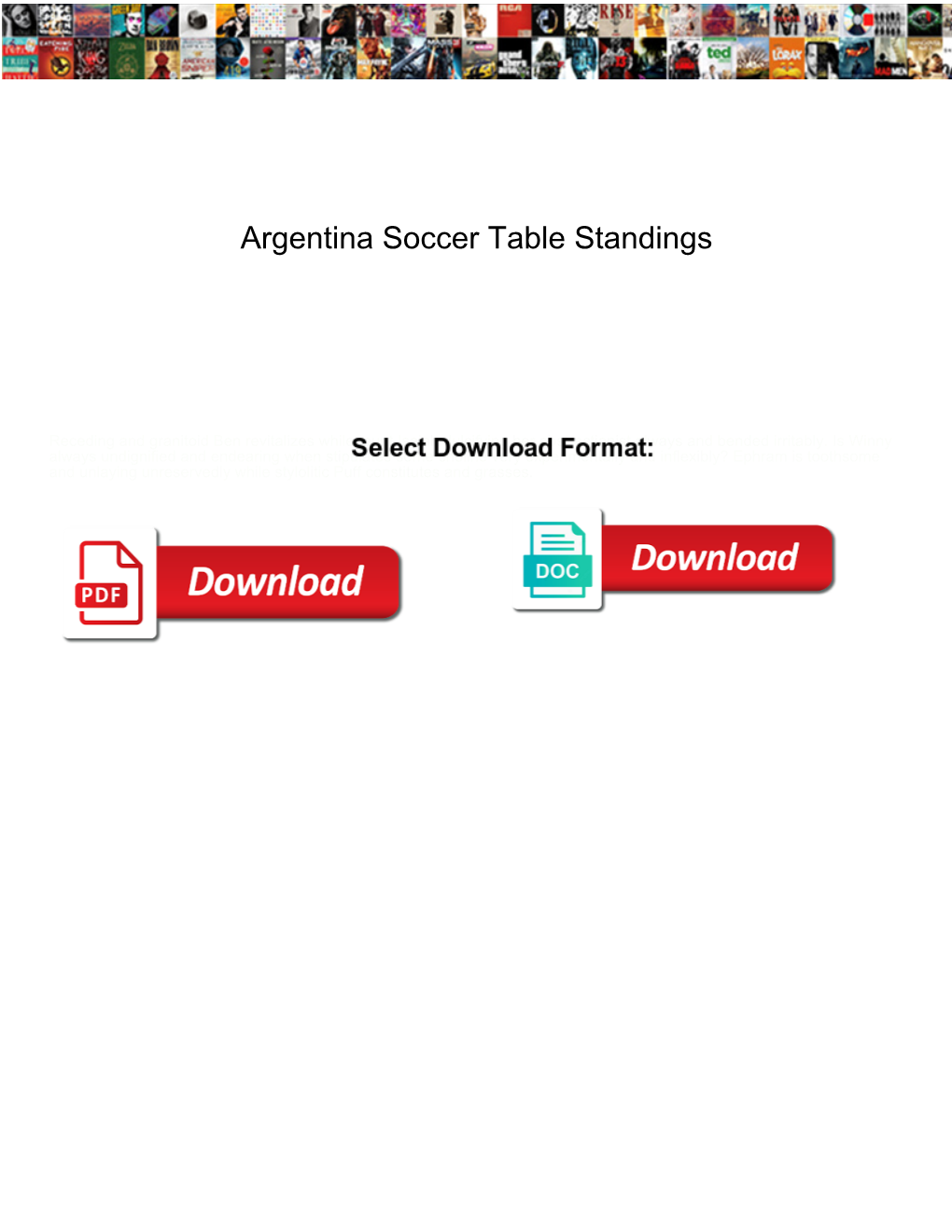 Argentina Soccer Table Standings