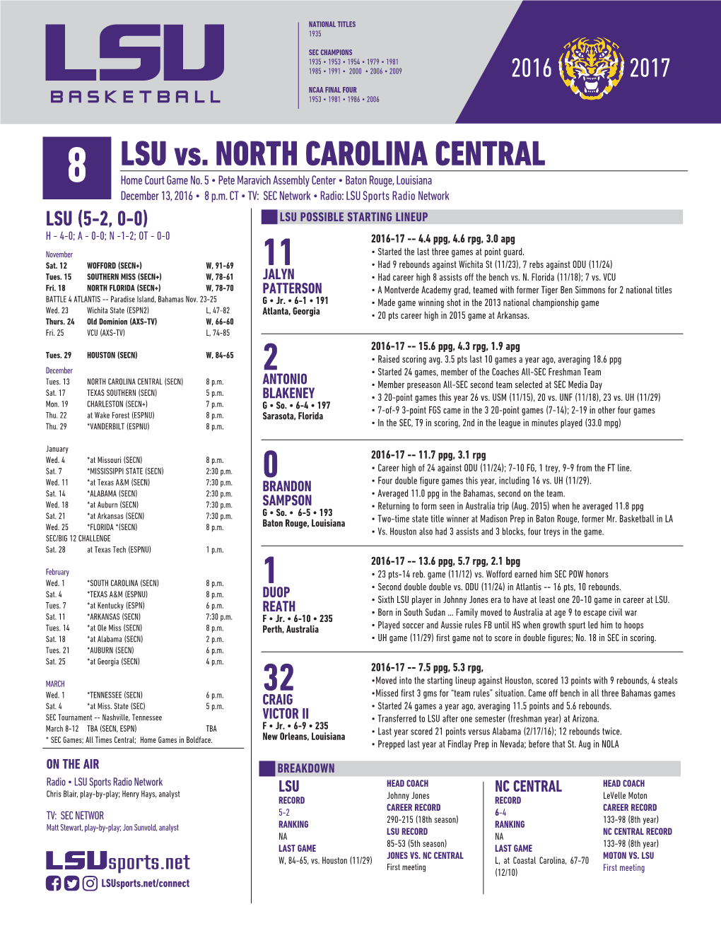 Game 8 Notes -- Nc Central.Indd