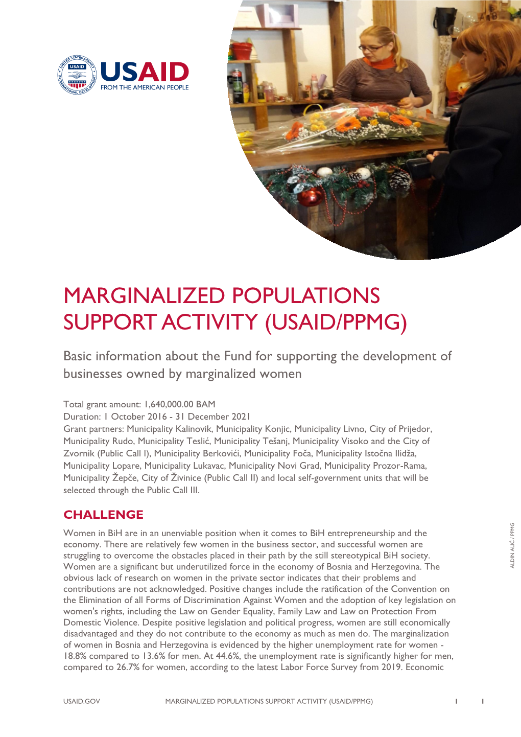 Marginalized Populations Support Activity (Usaid/Ppmg)