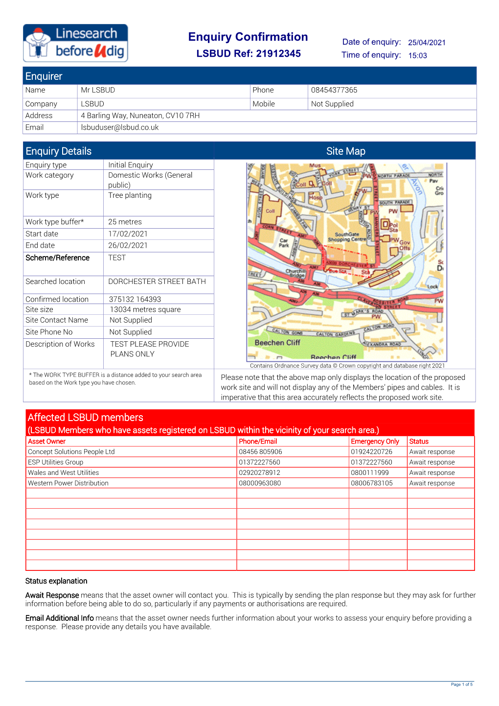 Download a Copy of Proposed Enquiry Confirmation Document Here