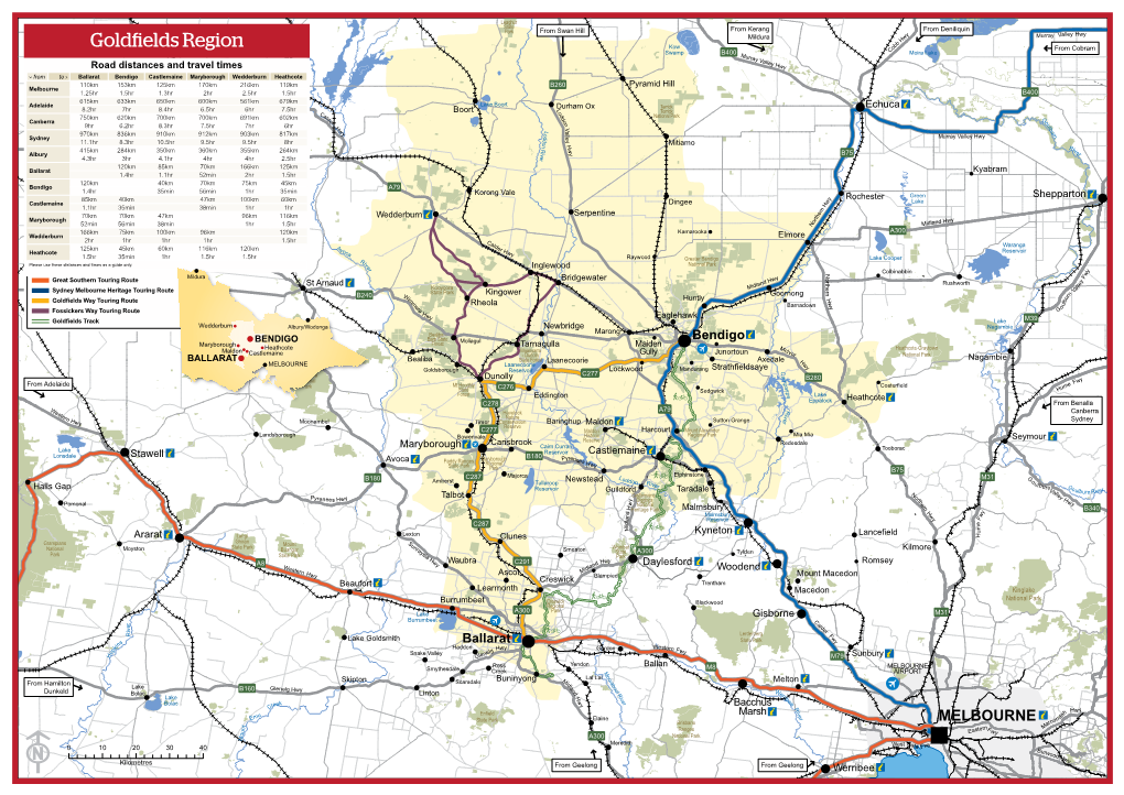 Goldfields Region Kow Bb Hwy from Cobram Sunraysia Swamp B400 Co Moira Lake Hwy Er Hwy Murr