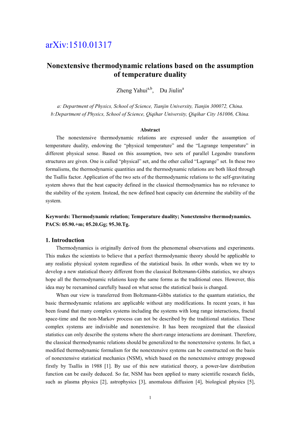 Nonextensive Thermodynamic Relations with the Assumption Of